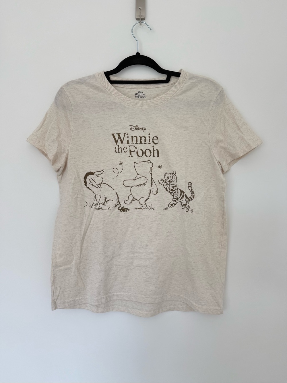 Disney Winnie the Pooh Cream Graphic Tee - Black Print
